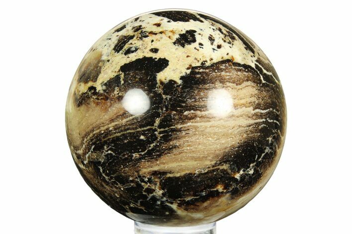 Polished Black Opal Sphere - Madagascar #261596